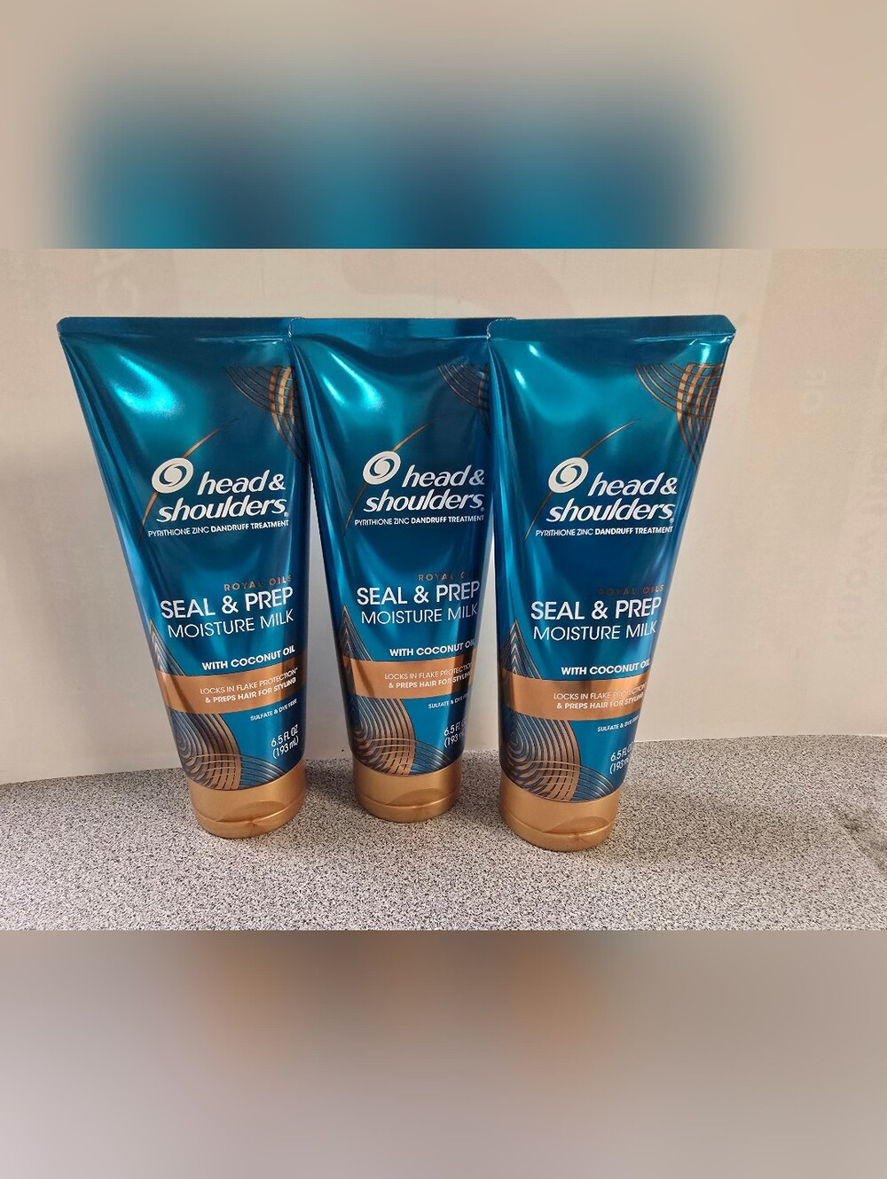 3 X Head & Shoulders SEAL & PREP Moisture Milk with Coconut OIL 6.5 fl. oz. each